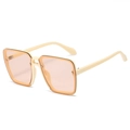 Lunettes de soleil carrées oversize avec monture crème et verres orange rose - Monture blanc cassé avec verres thé clair (incl. 13 % TVA)