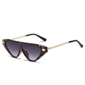 Chic tortoiseshell small frame sunglasses with grey gradient lenses and gold metal arms - Tortoise Frame Gradient Gray Lens