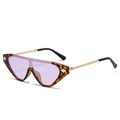 Fashion small frame arrow sunglasses with tortoise frame and purple lenses - Leopard Frame Purple Lens