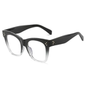 Quadratische Blaulichtfilter-Brille mit Farbverlauf Schwarz zu Transparent - Schwarz-Transparent Farbverlauf