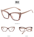 Detailed views of TR90 cat eye glasses frames showing front, back, and 45-degree angles - Pink Top Tortoiseshell Bottom Frame