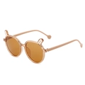 Translucent amber bear ear sunglasses for kids with durable plastic frames - Tea Frame Tea Lens