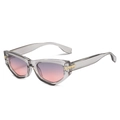 Lunettes de soleil œil de chat, monture grise et verres dégradés violet rose - Standard (TVA 13 % incluse) Monture grise verres rose gris