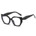 Montatura occhiali cat eye nera dal design geometrico con lenti anti-luce blu - Montatura Completamente Nera