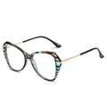 Montatura per occhiali cat-eye con motivo a righe multicolore e stanghette in metallo dorato - Montatura a Strisce