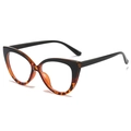Cat eye glasses frames with black and tortoise shell finish for women's stylish look - Black Top Tortoiseshell Bottom Frame
