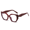 Occhiali cat eye con montatura geometrica rosso scuro e lenti anti luce blu - Montatura Rosso Giuggiola