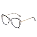 Montatura occhiali cat-eye grigio fumo traslucido con eleganti stanghette dorate - Grigio Trasparente