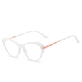 Cat eye glasses with white frame and rose gold metal temples for women's fashion - Standard (Incl. 13% Tax) Transparent Frame