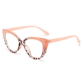 Cat eye glasses frame in peach pink and tortoiseshell pattern finish for women - Pink And Leopard