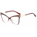 Occhiali cat-eye TR90 chic con sfumatura marrone scuro e sottili stanghette in oro - Montatura Tè Sfumato