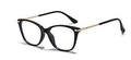 Occhiali cat eye nero lucido con eleganti stanghette in metallo dorato - Nero Lucido