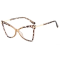 Montatura cat-eye TR90 tartarugata con eleganti dettagli in metallo dorato a forma di T - Tartarugato Opaco