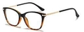 Occhiali cat-eye in TR90 nero e tartarugato con sottili stanghette in metallo dorato - Tartarugato Bicolore (Parte Superiore Nera)