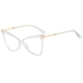Occhiali cat-eye trasparenti con stanghette in metallo dorato e montatura TR90 anti-luce blu - Montatura Trasparente