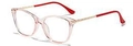 Monture de lunettes papillon TR90 rose transparent avec branches dorées et embouts rouges - Standard monture rose