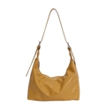 Sac hobo jaune moutarde en similicuir grainé avec fermeture éclair argentée - Sans Pendentif / Jaune
