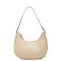 Chic cream beige crescent hobo bag with adjustable strap and elegant gold hardware - Yellow