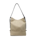Minimalist beige canvas crossbody bag with black straps and large capacity for daily use - Off White