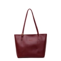 Bolso tote burdeos minimalista de cuero sintético de alta calidad para mujer - Burdeos