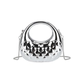 Sac à main argenté effet miroir avec matelassage losange et bandoulière chaîne - Argenté