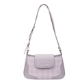 Borsa sottobraccio a quadretti lavanda da donna con tracolla e dettagli in argento - Viola