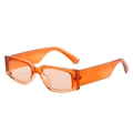 Retro orange small frame rectangular sunglasses with translucent plastic trendy finish - Orange Frame Pink Lens