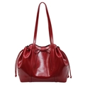 Bolso tote rojo brillante con lazos de cordón y diseño de gran capacidad de moda - Rojo