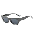 Lunettes de soleil œil de chat noires pour femmes avec monture épaisse et verres gris - Monture Noire Verres Gris