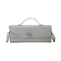 Silberne Glitzer Baguette Tasche mit Knotendetail und verstellbarem Schultergurt - Knotendetail Glitzern (3)