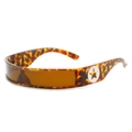 Lunettes de soleil futuristes avec monture écaillée et verre ambre monobloc - Monture Léopard / Verres Thé
