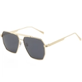 Klassieke aviator zonnebril met gouden dubbele brug en donkergrijze gepolariseerde glazen - Gouden Montuur Grijs Lens