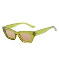 Lunettes de soleil œil-de-chat avec monture verte transparente et verres orange - Monture Verte Verres Thé