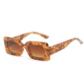 Gafas de sol rectangulares de carey con lentes degradadas marrones estilo retro - Montura Estampado Leopardo Lentes Té
