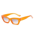 Lunettes de soleil œil de chat avec monture orange transparente tendance et verres dégradés - Monture Orange Verres Gris Double
