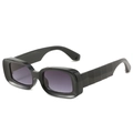 Gafas de sol rectangulares con montura ancha negra y lentes con degradado púrpura - Marco Negro Lente Gris Degradado
