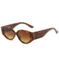 Gafas de sol ovaladas vintage con montura carey, lentes degradadas y detalles de corazón - Montura de Leopardo Lentes Marrones Degradadas