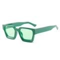 Chunky square frame sunglasses in vibrant glossy green with matching tinted lenses - Standard (Incl. 13% Tax) Green Frame / Green Lenses