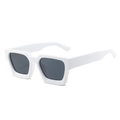Retro thick white frame sunglasses with black rectangular lenses in a minimalist style - Regular (Incl. 13% VAT) White Frame Grey Lenses