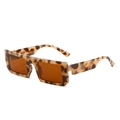 Retro quadratische Sonnenbrille mit Leoparden-Schildpatt-Rahmen und orangefarbenen Gläsern - Neuer Stil / Schildpatt Rahmen Teefarbene Gläser