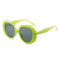 Occhiali da sole geometrici verde neon con lenti grigie in stile retrò Y2K per donna - Montatura Verde Lenti Grigie