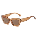 Occhiali da sole quadrati arancione ambra alla moda con lenti marroni e montatura cat-eye - Montatura Tè Lenti Tè