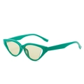 Retro cat-eye sunglasses with green frame and yellow lenses for a stylish vintage look - Green Frame Light Green Lens