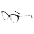 Montatura cat-eye in TR90 con sfumatura nero-trasparente e aste dorate - Montatura Nero Sfumato