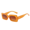Gafas de sol rectangulares naranjas translúcidas con lentes marrones degradadas - Montura Naranja Jelly Lentes Té