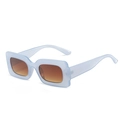 Gafas de sol cuadradas retro con montura azul claro translúcido y lentes degradados café - Montura Azul Gelatina Lentes Marrones