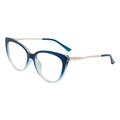 Occhiali cat-eye TR90 con montatura sfumata blu e stanghette in metallo dorato - Montatura Sfumata Blu