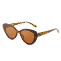 Vintage tortoiseshell cat eye sunglasses with brown lenses and sleek striped frame - Leopard Frame Brown Lens