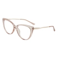 Cat eye glasses frame in transparent champagne pink TR90 with gold metal temples - Standard Light Tea Frames