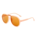 Kinder Pilotenbrille in mattem Hellorange mit orange getönten Brillengläsern - Standard - Rosa Rahmen mit braunen Gläsern